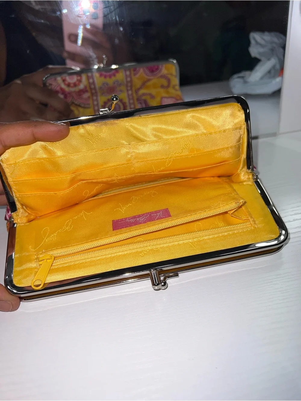 Vera Bradley Floral Frame Clutch - Yellow & Pink
